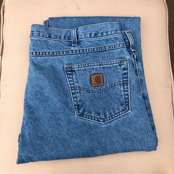 Carhartt Cotton B18-STW Men’s Traditional Fit Denim Blue Jeans 44 X 32 - Picture 14 of 14